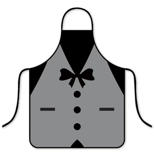 Grembiule impermeabile stile smoking a cartone animato con papillon e bottoni