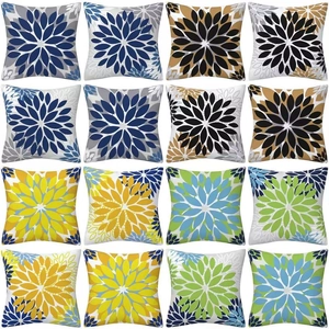 Fundas de Cojín de Poliéster con Patrón de Mandala Geométrico para Sofá Sala de Estar Fundas de Almohada Cuadradas para Hogar