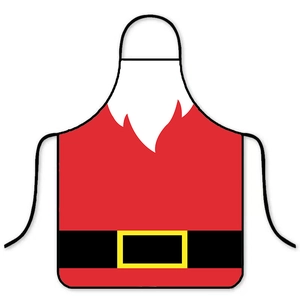 Funny Santa Claus themed waterproof Christmas apron with white beard and black belt design