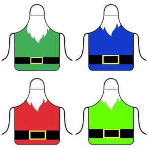 Christmas Apron Polyester Waterproof Oilproof Santa Claus Elf Belt Pattern Kitchen Cooking Party Decoration Gift For Men Women