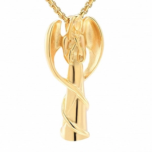 Collier Urne Funéraire Ange en Prière en Acier Inoxydable pour Cendres Souvenir Bijoux de Crémation pour Hommes Femmes Pendentif