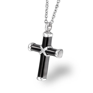 Stainless Steel Cross Urn Pendant Necklace For Ashes Keepsake Memorial Jewelry Waterproof Crucifix Perfume Bottle Pendant For Men Women