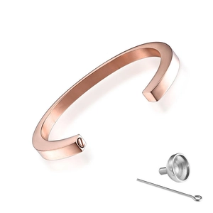 Titanium Staal Open Crematie Armring Geometrische Gedenkurn Armband Gegraveerd Always In My Heart Voor Unisex Sieraden Cadeau