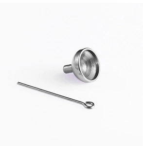 Polished stainless steel heart urn necklace funnel and needle filling kit set for ashes