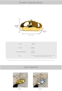 Detailed sizing guide showing 26x13x4cm dimensions for the acrylic evening clutch bag