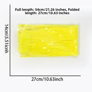 Measurement detail of 50cm yellow PET tinsel fringe skirt for dance party decorations