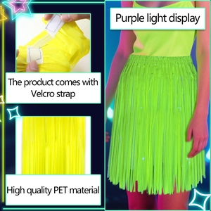 Gonna con frange al neon in PET con chiusura a velcro per Halloween e spettacoli di danza