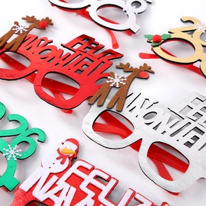 Christmas party glasses set with glitter reindeer, snowflakes, and 2024 festive designs