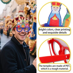 Lunettes de fête Épiphanie avec rois mages, monture en PET et impression haute définition