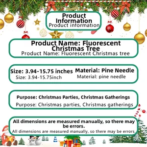 Detail showing height and pine needle texture of fluorescent Christmas trees for parties