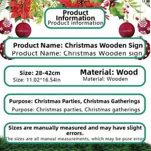 Size specifications for Christmas wooden sign ornament with dimensions 11.02 by 16.54 inches
