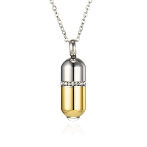 Collar con Colgante de Cápsula de Acero Inoxidable para Parejas Proyección Te Amo en 100 Idiomas Mensaje Oculto Joyería de Regalo