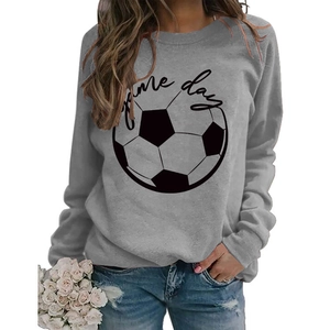 Grey Game Day sweatshirt with soccer graphic and round neck in a relaxed fit