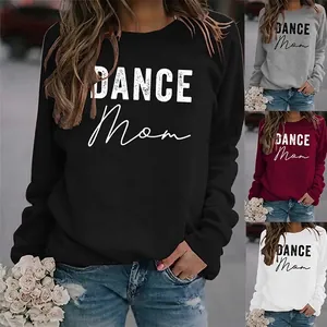 Women Casual Cotton Blend Crewneck Sweatshirt Letter Print Long Sleeve Loose Pullover Top Streetwear Fashion Sweatshirt