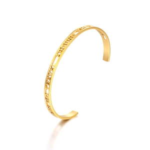 Stainless Steel Cuff Bracelet Hollow Letter Go Travel Around The World Adjustable Open Bangle Men Women Fashion Jewelry