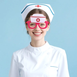 Nurse hat headband and glasses costume set for graduation party photoshoot decoration