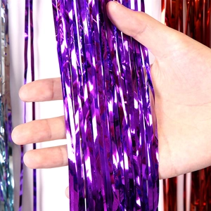 Metallic purple foil fringe curtain decoration for festive party backdrop backgrounds
