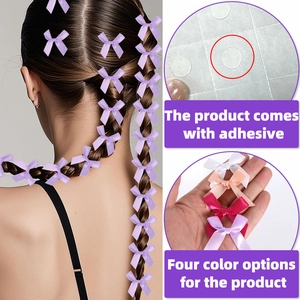 Mini fiocchi colorati in poliestere con retro adesivo per decorazioni capelli
