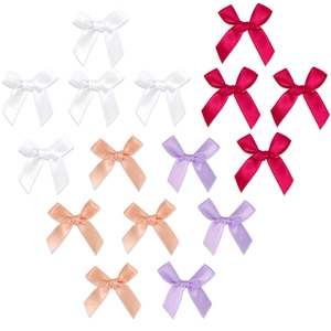 Mini Fiocchi in Poliestere Satinato Stile Coquette Decorazioni per Feste Per Scatole Regalo Accessori DIY Fiocchi Annodati a Mano