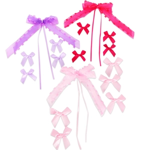 Polyester mini bows set with organza streamers for DIY birthday party decoration