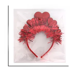 Red heart headband size details shown with 21.8cm height and 19.5cm width dimensions