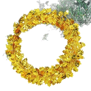 Golden Christmas star garland decoration for DIY festive tree and party ornament