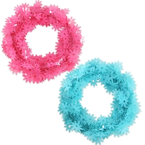 Ghirlande di margherite in filo metallico blu e rosa per decorazioni per feste festive