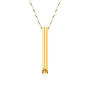 Collar de Respiración de Acero de Titanio para Alivio de Ansiedad y Estrés Colgante Cilíndrico Minimalista Cadena Ajustable