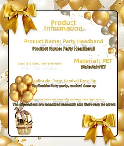 Detailed size specifications for the silver laser star party headband in 18x21.5cm dimension