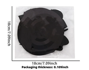 Dimensions de la décoration spirale noire de 18cm avec épaisseur de 0,109 pouce détaillée