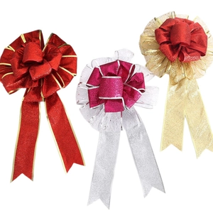 Set di fiocchi natalizi multistrato glitterati 25x48cm per decorazioni festive dell'albero