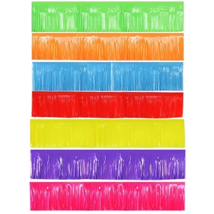 Neon macaron colorful foil fringe curtain banner for birthday party backdrop decoration