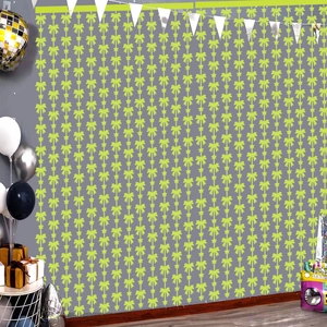 Cortina de fiesta verde neón con lazos decorativos para fondo de pared de cumpleaños