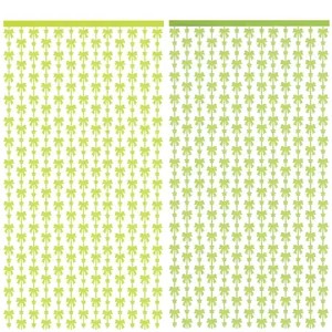 Tenda a frange verde neon con fiocchi e stelle, effetti normale e fluorescente