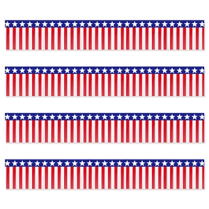 30x300cm US Independence Day red white and blue patriotic tinsel foil fringe banners