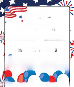 Size chart for Independence Day glasses made of felt and PP plastic for party events