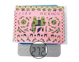 Detailed weight measurement of colorful Viva Mexico felt banners for party decor