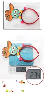Detailed dimensions and weight of Cinco de Mayo sugar skull headband with colorful pom poms