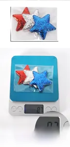 Detailed view of sequin star hair clips packaging with precise size and weight measurements