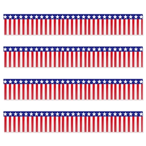 Independence Day Tinsel Fringe Banner Red White Blue Star Stripe PET Streamers July 4th Patriotic Party Decoration Curtain