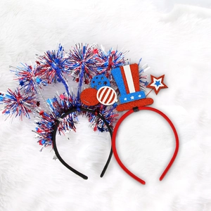 USA Independence Day headbands with stars and stripes mini top hat for party fun