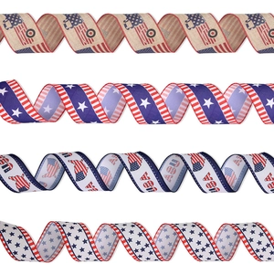 Set di nastri patriottici USA con camion vintage e stelle per decorazioni feste