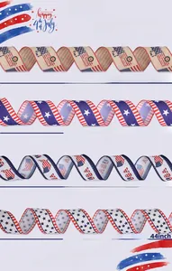 Set di 4 nastri per il 4 luglio con stelle strisce e motivi patriottici USA