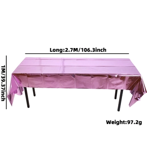 Nappe rose métallisée pour fête de révélation de genre, taille 106,3 x 39,37 pouces