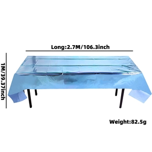 Nappe bleue métallisée 2,7 x 1 m pour décoration de fête et révélation de genre