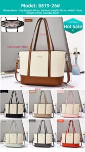 Detailed view of large tote bag dimensions 40x27x12cm showing multiple color options