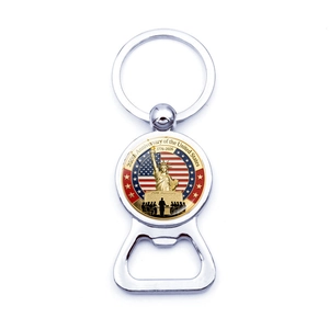 USA 250th Anniversary Bottle Opener Keychain Zinc Alloy Glass 1776-2026 Memorial Souvenir Gift Beer Opener Metal Key Ring