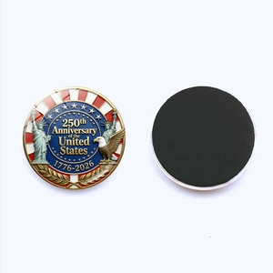 Aimant de frigo 250e anniversaire USA en verre avec Statue de la Liberté et aigle