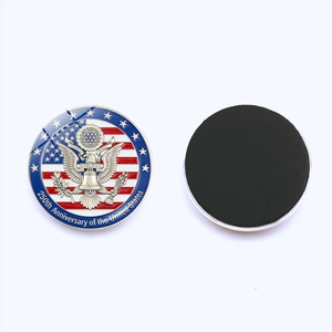 Avant et arrière de l'aimant en verre 25mm pour le 250e anniversaire des USA