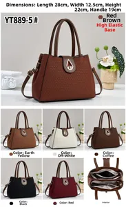 Detailed size specifications and multiple color variants of this woven leather handbag